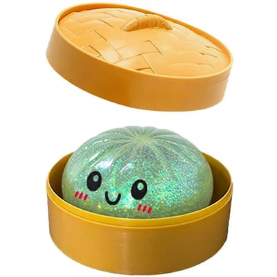 3 soorten Glitter Dumpling Glitter Dumpling Squishy met Doos Dumplings Sensorisch Knijpspeelgoed voor Stressverlichting