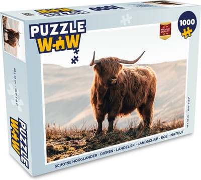 Puzzel Schotse hooglander - Dieren - Landelijk - Landschap - Koe - Natuur - Legpuzzel - Puzzel 1000 stukjes volwassenen