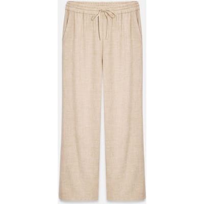 Dames Wijdpijps Geweven Broek met Koord-in-Taille