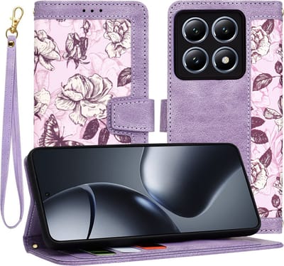 Hoesje geschikt voor Xiaomi 14T Pro - Techsuit FlipCraft Book Wallet Case met koord - Mysterious Purple
