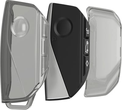 kwmobile autosleutel hoesje geschikt voor BMW 4-knops X7 X1 U11 iX ix1 7-serie G07 I7 autosleutel - Autosleutel behuizing van TPU - Transparant in zwart / transparant