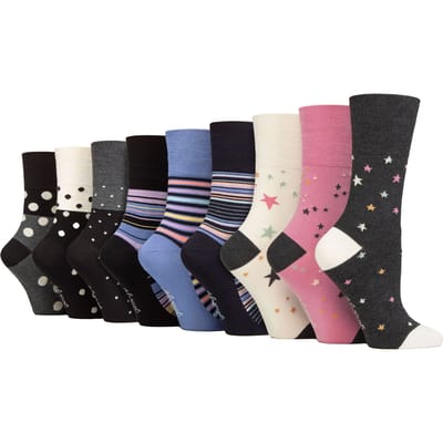 Gentle Grip - Dames 9 Pak Bamboe Sokken - SOLRM394041
