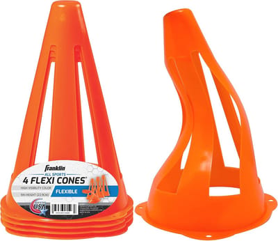 Flexibele markeringshoedjes voor indoor en outdoor voetbal - 4 stuks - oranje
