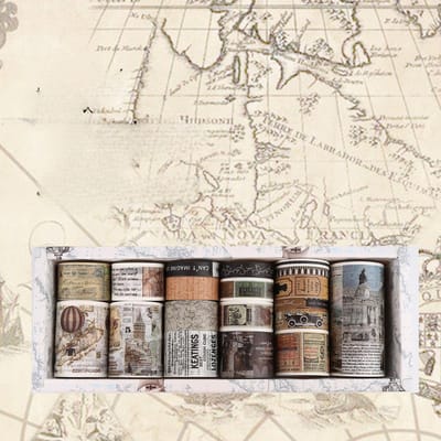 18 stuks Retro Washi Tapes Scrapbooking Benodigdheden Washi Tape Set Vintage Decoratieve Plakband Journaling Materialen Masking Tape