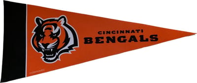 USArticlesEU - Cincinnati Bengals - NFL - Vaantje - American Football - Sportvaantje - Wimpel - Vlag - Pennant - Oranje/zwart - 31 x 72 cm