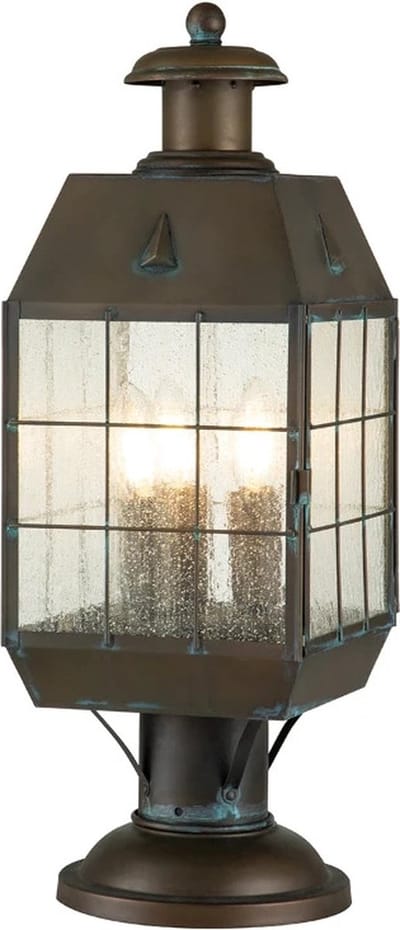 Hinkley Mini LED Tuin Pilaar Nantucket | 3X E14 Max 60W | IP44 (Outdoor) | Aged Brass