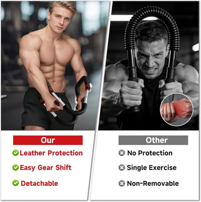 Verstelbaar Arm Trainingsapparaat 18-50kg, Draagbare Kracht Trainer met Afneembaar Ontwerp, Fitness Equipment voor Thuis en Onderweg