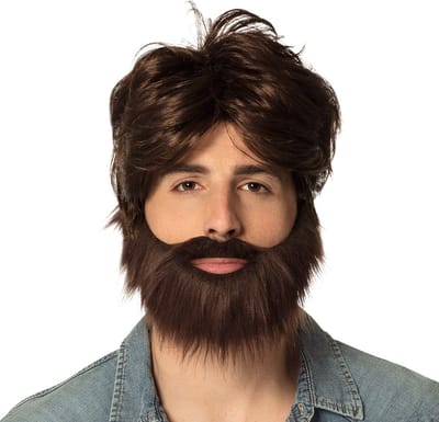 Boland - Pruik Dude bruin Bruin - Steil - Kort - Mannen - Hippie - 60's & 70's - Hippie & Flower Power- 80's
