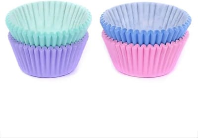 House of Marie Mini Cupcake Vormpjes - Assorti Pastel - pk/100 - Baking Cups voor Muffins en Cupcakes