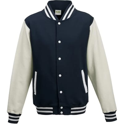 Just Hoods - Varsity Jacket - Oxford Navy/White maat 3XL