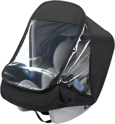 Comfortabele universele regenhoes voor babyautostoelen - Beschermt autostoelen tegen regen - Weerbestendig -Zwart