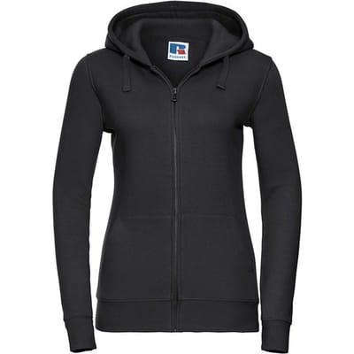 Russell Dames/Dames Authentic Full Zip Hoodie (Zwart)