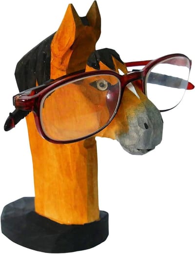 Houten Brilhouder - Zonnebril Display - Bureau Decoratie - Handgesneden Dier - N.v.t. - Grijs