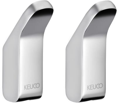 KEUCO Moll Handdoekhaak set 2 stuks – verchroomd metaal – wandhaak badkamer en gastentoilet