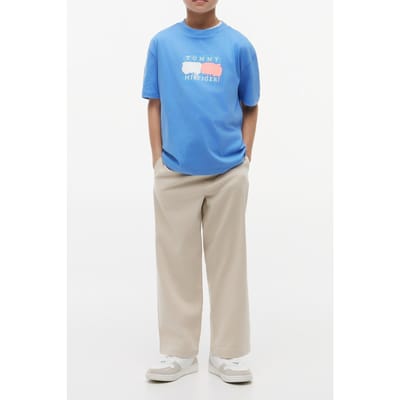 Tommy Hilfiger Boys Tommy Flag Graffiti Tee Copenhagen Blue Größe: 8 | T-Shirts Outlet | kids | Blau