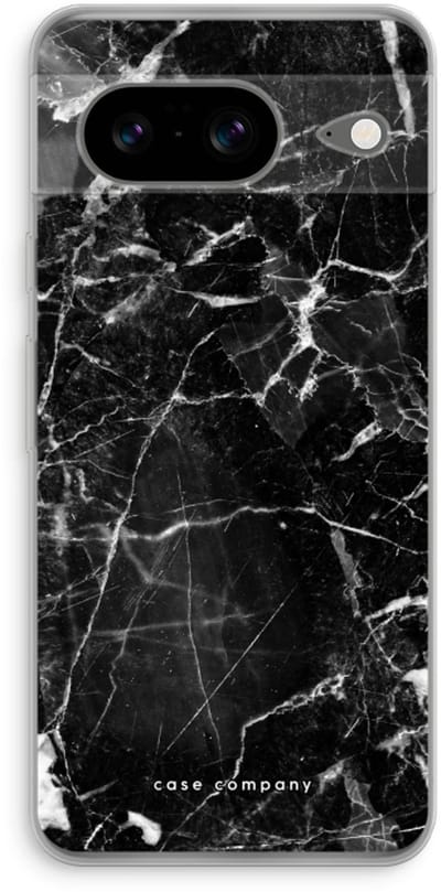 Case Company® - Hoesje geschikt voor Google Pixel 8 hoesje - Zwart Marmer - Soft Cover Telefoonhoesje - Bescherming aan alle Kanten en Schermrand