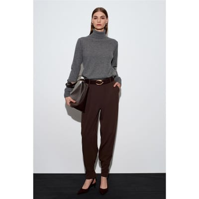 Dames Hoge Taille Wijde Pijpen Crepe Broek