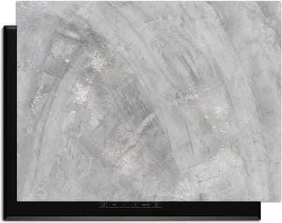 KitchenArt - Concrete Flow – Inductie Beschermer - 81x52 cm - Kookplaat Beschermer - Luxe Afdekplaat Inductieplaat - Anti-slip & Oprolbaar - Beschermmat Inductiekookplaat