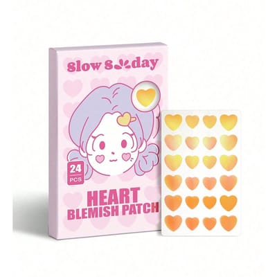 SlowSunday Heart Blemish Patch, Puistpleisters, Schattige Roze Hartvorm, Hydrocolloïde Materialen, Ultra-Dun Ontwerp, Volledige Dekking, Waterdicht & Ademend, Mild & Niet-Irriterend, Voor Gezicht & Lichaam, Y2K, Geschikt Voor Zomer & Herfst, Terug Naar School