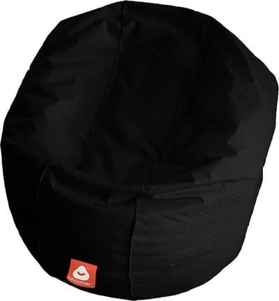 Whoober ronde zitzak Ibiza L outdoor zwart - Wasbaar - Voor binnen en buiten