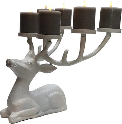 Kandelaar Maloca | ivory - beige | Hert | Decoratie | L37 x B35 x H31 cm