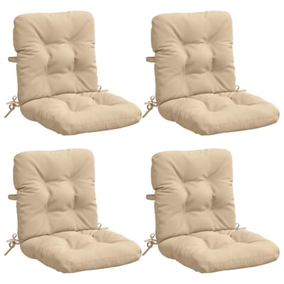 vidaXL - 4-delige - hoogrugkussen - VIANEN - 4 - pcs - 100% - Polyester - Crèmekleurig