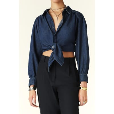 BA&SH Chemise Leria Bluejeans Size: L | Button-Down Shirts Outlet | Dames | Blauw