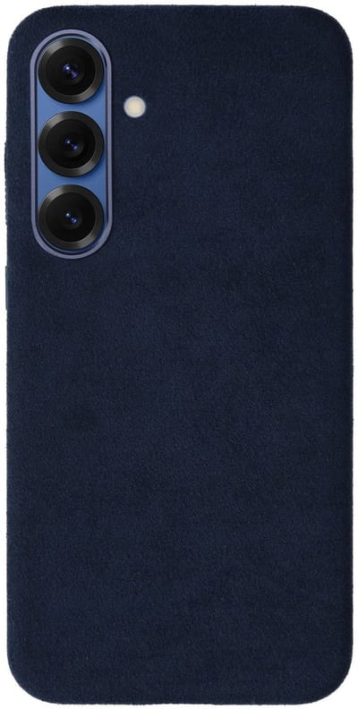 Rosso Avanti Hoesje Geschikt voor Samsung Galaxy S25 / S24 | Compatibel met MagSafe / Qi2 | Echt Italiaans Alcantara | Back Cover | Beschermhoes | Blauw