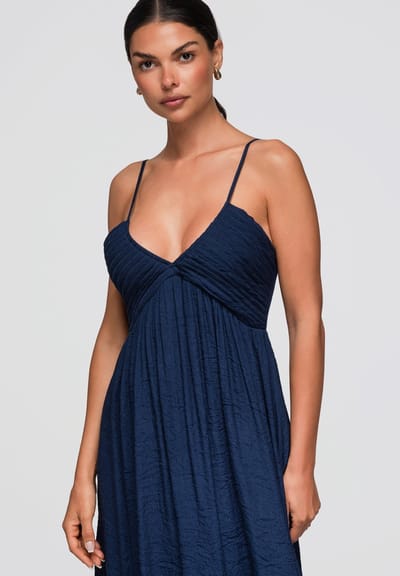 LARICA Jurk - Viscose - Geen Sluiting - Effen Marine L