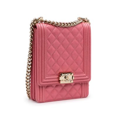 Boy Chanel Roze Leren Schoudertas