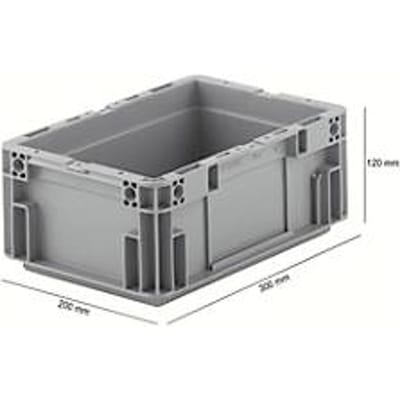 Eurobox serie MF 3120, van PP, inhoud 5,2 l, gesloten handgreep, grijs