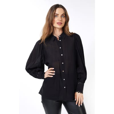 EsQualo Blouse Puff Slve Black Größe: 36 | Longsleeves Outlet | Damen | Schwarz