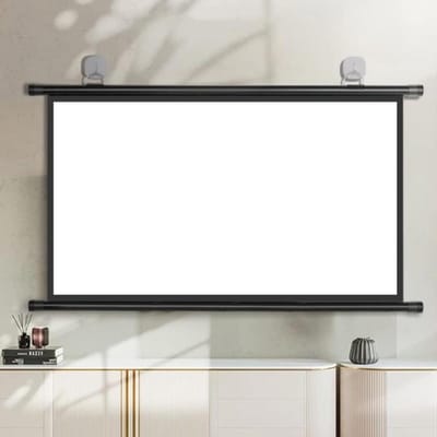 Projectiescherm Handmatig - Filmscherm Beamer - Thuisbioscoop Creëren - Oprolbaar Glasvezel - 60 inch 4:3 - Wit