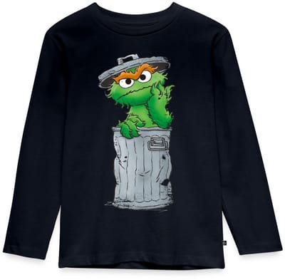 Sesamstraat Oscar Vuilnisbak Premium T-Shirt Kinderen