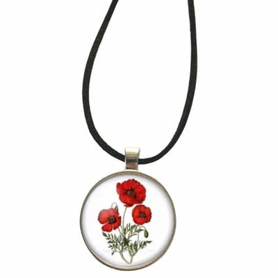 Ketting-Papaver-Rhoeas-3 cm-Verstelbaar-Suede koord - Charme Bijoux