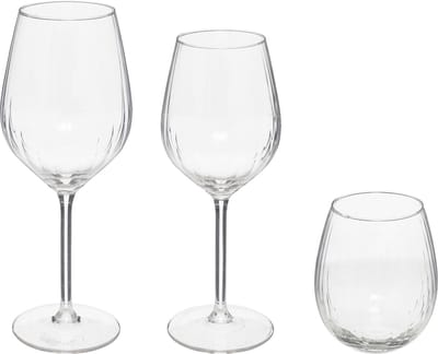 Secret de gourmet Volta glazen set van 12 stuks - Transparant