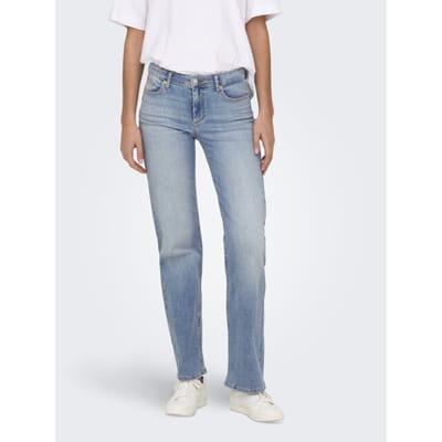 Only blauwe dames jeans   Blush   Regular waist   Stonewash wassing   Straight fit   5-Pocket zakken   Knoop- en ritssluiting   Regular waist Blauw
