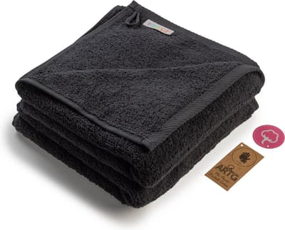 ARTG® Towelzz - AR035 - Handdoekset - 100% Katoen - 50 x 100 cm - Zwart - Black - Set 5 stuks