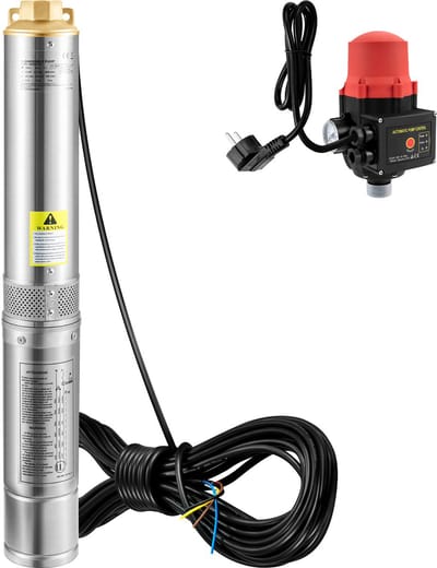 Diepteput Dompelpomp 550W 230V/50HZ 50L/Min 89m Opvoerhoogte Roestvrij Staal Ip68