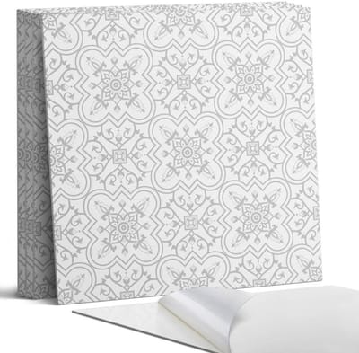 Coloray Wandpanelen Zelfklevend - Bloemenpatroon met versieringen Zelfklevende Wandpanelen - 50 cm x 50 cm - Grijs Wandpaneel PVC - 4 stuks - Mozaïeken Wandpanelen Zelfklevend - Wandpanelen Keuken - Wandpaneel Badkamer