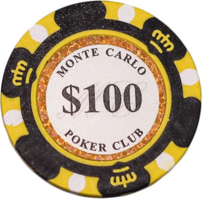 Poker chips 25 stuks - Poker - Poker fiches - Poker chip met waarde 100 - Monte Carlo poker chip - Fiches - Poker chip - Klei fiches - Cave & Garden
