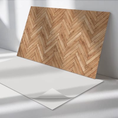 Wallfluent Vinyl Wandpaneel - Visgraatpatroon Vinyl Wandbekleding - 120 cm x 60 cm - Bruin PVC wandpaneel - Verpakking van 1 stuk - Rechthoekig Wandbekleding Vinyl - Texturen Wandpaneel - Zelfklevend Muurpaneel - Wandpaneel Keuken en Badkamer