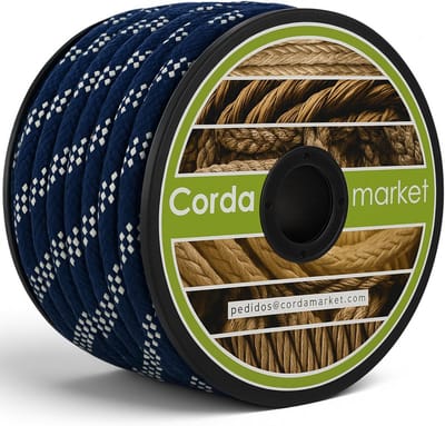 Robuust Touw 10 mm x 25 m Wit/Blauw voor Klimmen, Buitenactiviteiten en Zeevaart