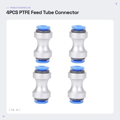 Dailygoods- Feed Tube Connector - 4PCS - Hoge Temperatuurweerstand - 3D-printeraccessoires - Compatibel met P1P/P1S/X1/X1E - Legering Materialen - 3D-printer Connector
