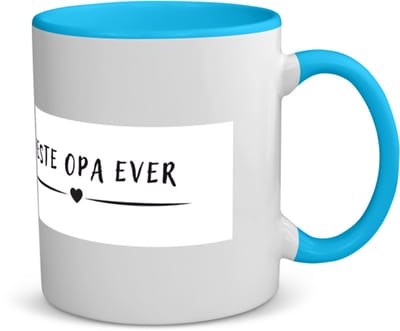 Akyol - beste opa ever koffiemok - theemok - blauw - Opa - grandpa - leuk cadeau voor je opa - 350 ML inhoud