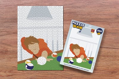 Puzzel Een illustratie van een man die stoot bij biljart - Legpuzzel - Puzzel 500 stukjes