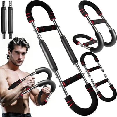 Verstelbaar Arm Trainingsapparaat met 3 Niveaus, Draagbare Krachttrainer voor Thuisgebruik, Ideaal voor Borst- en Armspieren, Geschikt voor Mannen en Vrouwen