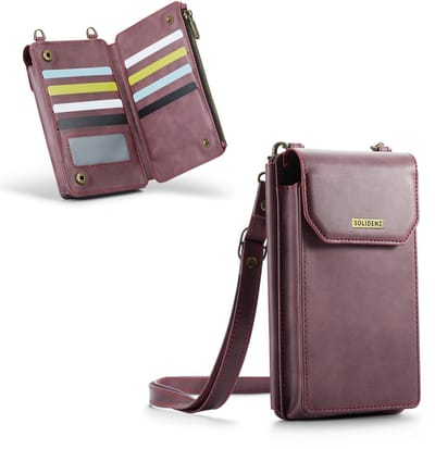 Solidenz Universeel Telefoontasje en portemonnee tot 7.3 inch - Rood