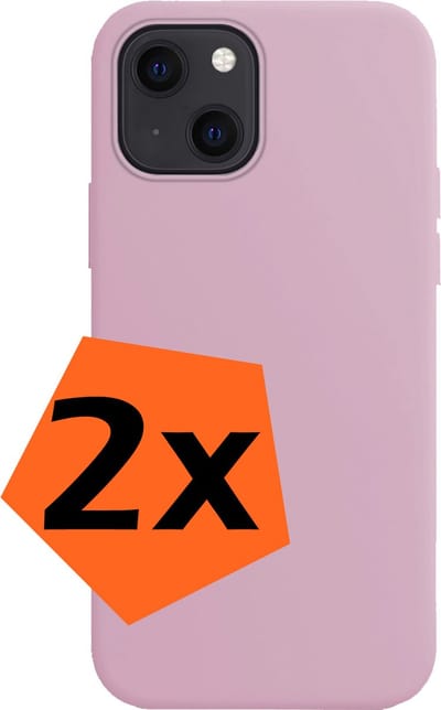 Hoes - 2 Stuks - Geschikt voor Apple iPhone 14 - Sterk & Shockproof - Case Siliconen - Back Cover - Telefoon Hoes - Lila