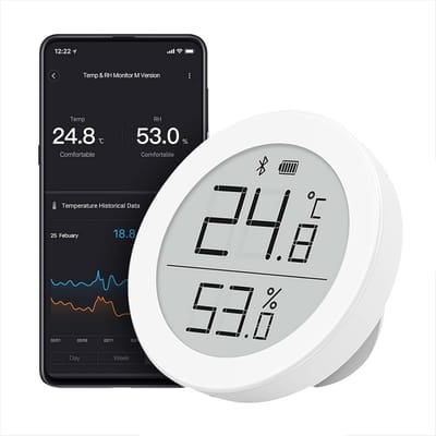 Digitale Temperatuur en Vochtigheid Monitor met E-Ink Display
